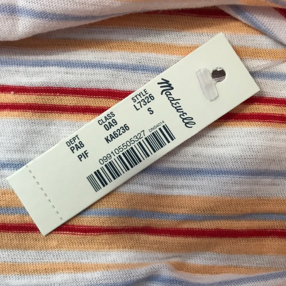 *SOLD!* NWT Madewell whisper cotton v neck striped top S - Picture 8 of 8